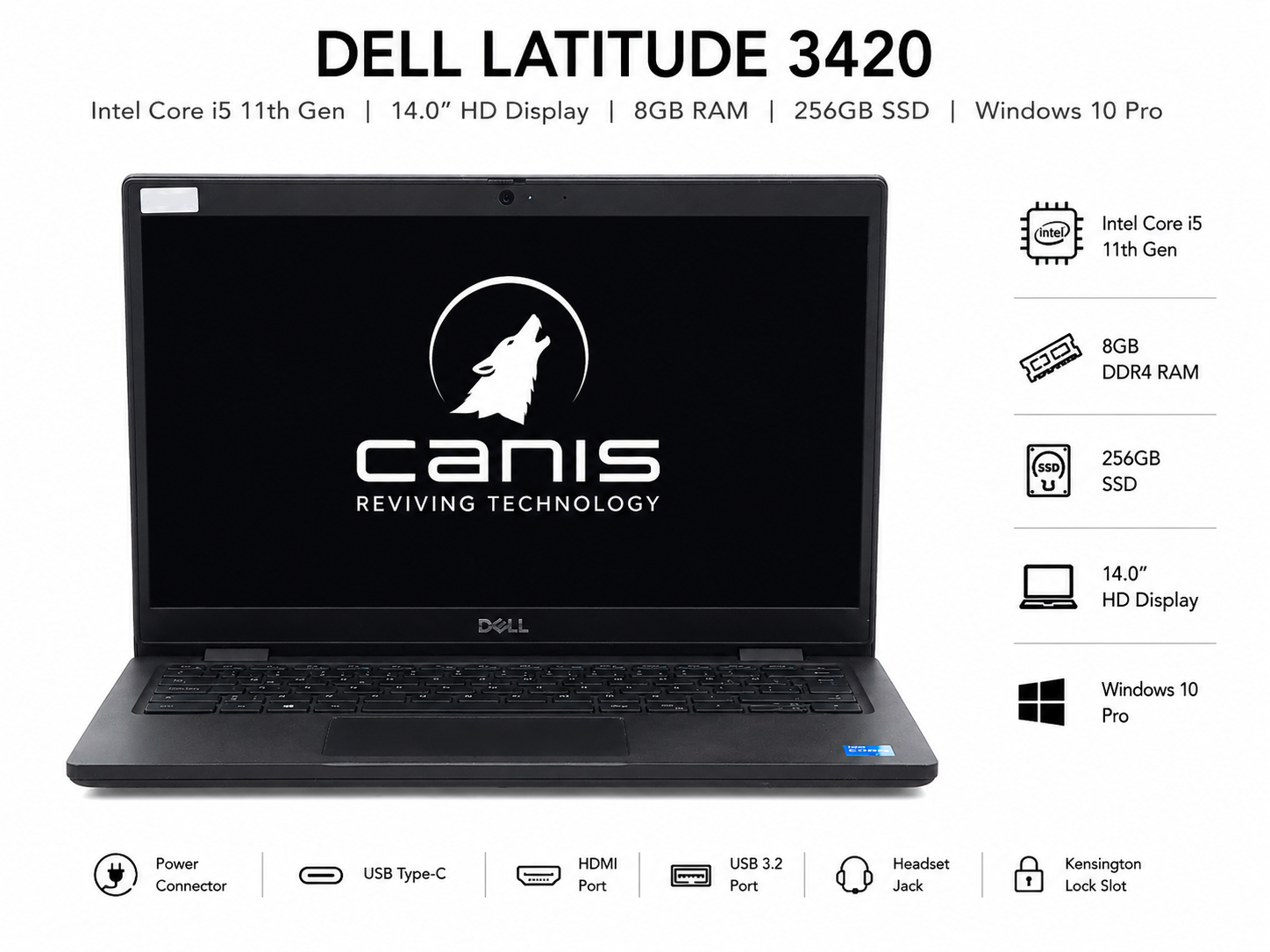 DELL LATITUDE  3420 | INTEL CORE  I5-11TH | 8GB-256GB SSD